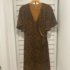 Cheetah print wrap dress